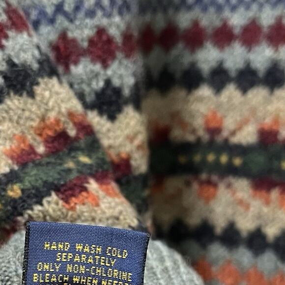 Polo Ralph Lauren Mens Fair Isle Lambs Wool Crew Neck Sweater Size XXL Gray NWT - Picture 8 of 8